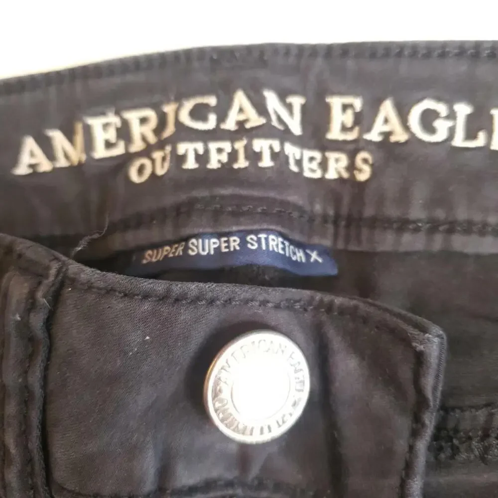 American Eagle  Jegging Womens 2 Hi Rise Super Super Stretch X Black‎ Zippers